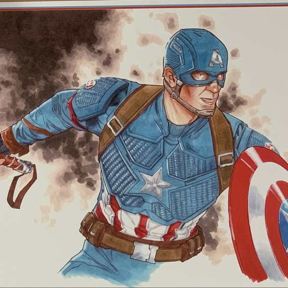 Tom Hodges Captain America Endgame - Marvel Comics Signed 11" x 17 W/COA - Picture 1 of 4